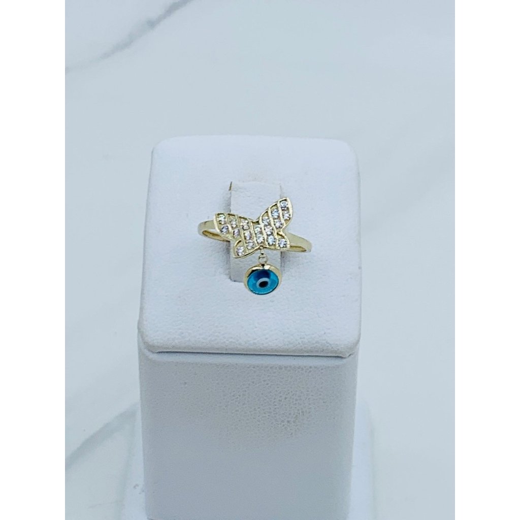 10k Gold Greek Eye Ring Butterfly Women’s Or Girls Ring Size 7
